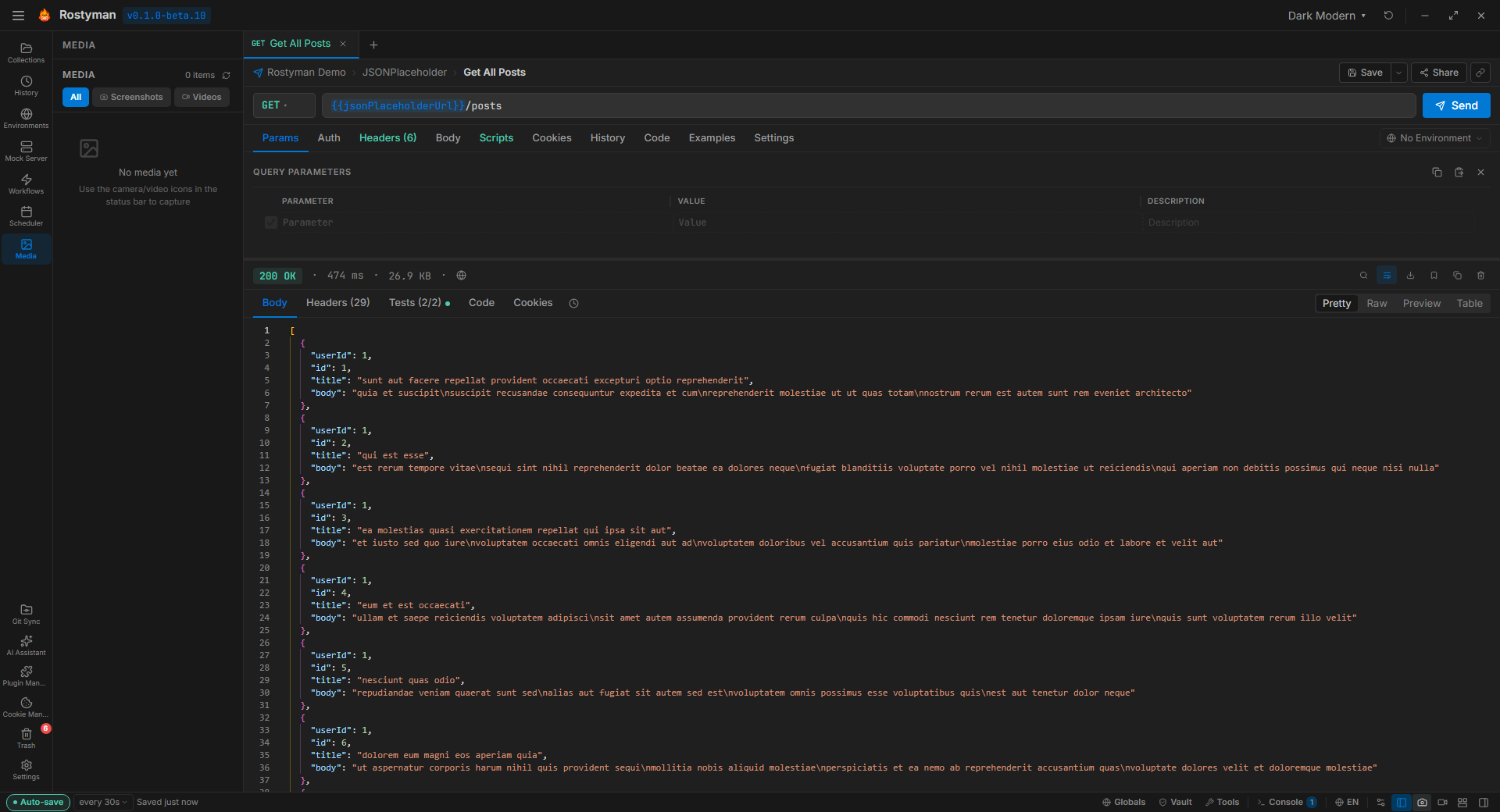 Rostyman — GET request with JSON response